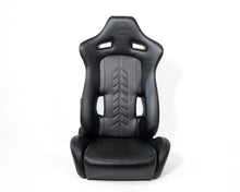 Load image into Gallery viewer, NRG Reclinable Sport Seats (Pair) The Arrow Black Vinyl w/ Pressed NRG logo w/ Black Stitch