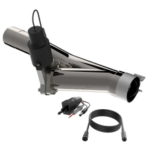 Load image into Gallery viewer, QTP Aggressor Cutout Pipe designed for 2019-2024 Ford Ranger 2.3L showcasing a polished finish and complete installation kit with actuator.