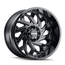 Load image into Gallery viewer, Mayhem 8112 Essex 20x12 / 6x135 BP / -51mm Offset / 106mm Hub Black w/ Milled Spokes Wheel