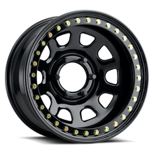 Load image into Gallery viewer, Raceline RT51 Daytona Rock 17x9in/5x139.7 BP/-38mm Offset/107.95mm Bore - Gloss Black Beadlock Wheel