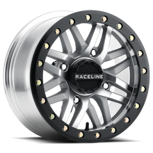 Load image into Gallery viewer, Raceline A91MA Ryno 14x7in/4x137 BP/10mm Offset/110.18mm Bore - Machined &amp; Black Ring Beadlock Wheel