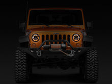 Load image into Gallery viewer, Raxiom 97-18 Jeep Wrangler TJ/JK Axial Halo Headlights w/ DRL Amber Signals- Blk Hsng (Clear Lens)