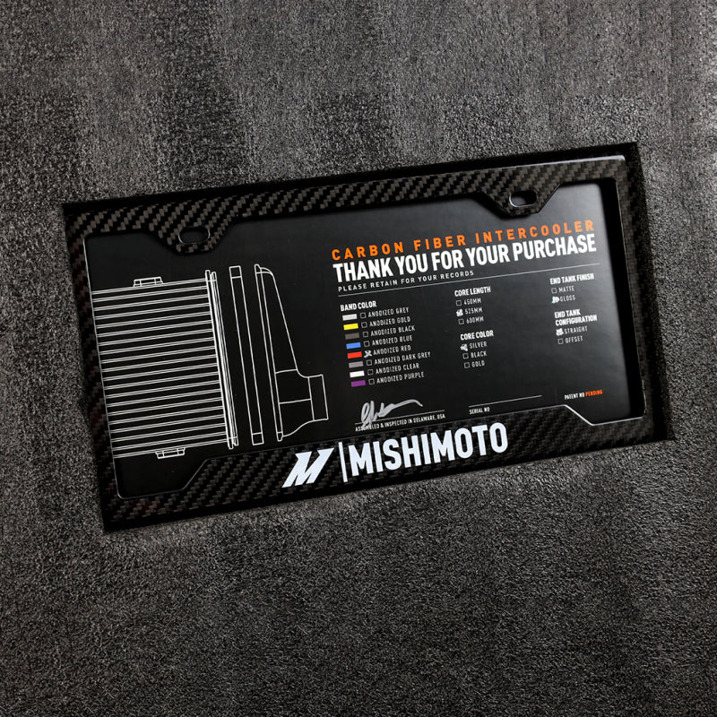 Mishimoto Universal Carbon Fiber Intercooler - Gloss Tanks - 525mm Black Core - S-Flow - P V-Band