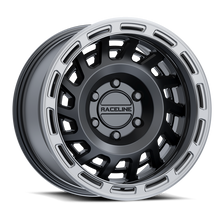 Load image into Gallery viewer, Raceline 957BS Halo 17x9in / 5x127 BP / -12mm Offset / 78.1mm Bore - Black &amp; Silver Lip Wheel