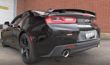 Load image into Gallery viewer, Rear view of a 2016-2024 Chevrolet Camaro SS with QTP Screamer Axle Back Exhaust, highlighting the dual tips and sleek design.