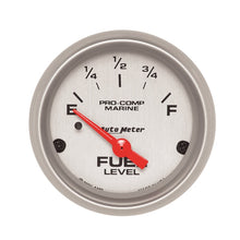 Load image into Gallery viewer, Autometer Marine Silver Ultra-Lite 2-1/16in Electric Fuel Level Gauge