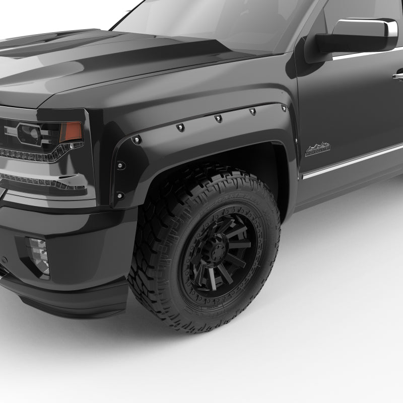 EGR 14+ Chev Silverado 6-8ft Bed Bolt-On Look Color Match Fender Flares - Set - Black