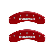 Load image into Gallery viewer, MGP 4 Caliper Covers Engraved Front &amp; Rear Hummer Red finish silver ch