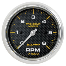 Load image into Gallery viewer, Autometer Marine Carbon Fiber Ultra-Lite Gauge 3-3/8in Tachometer 6K RPM