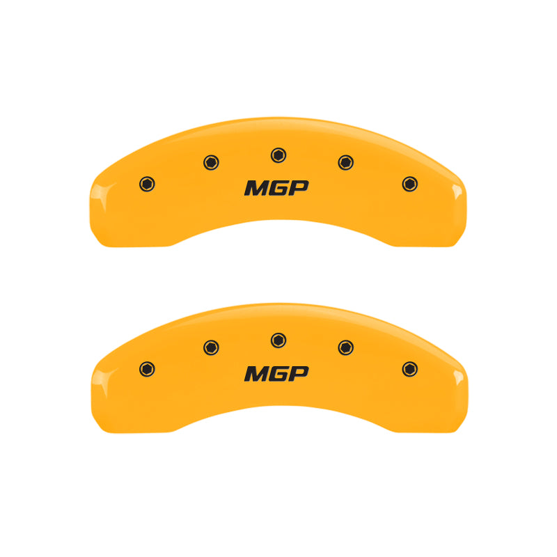 MGP 4 Caliper Covers Engraved Front & Rear MGP Yellow Finish Black Char 2004 Jeep Grand Cherokee