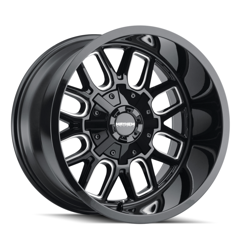 Mayhem 8107 Cogent 20x9 / 5x127 BP / 18mm Offset / 87.1mm Hub Black w/ Milled Spokes Wheel