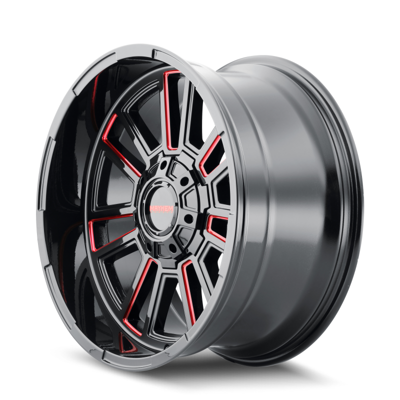 Mayhem 8115 Apollo 20x9 / 8x170 BP / 0mm Offset / 125.2mm Hub Black w/ Prism Red Wheel