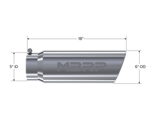 Load image into Gallery viewer, MBRP Universal Tip 6in OD Angled Rolled End 5in Inlet 18in Length T304 Exhaust