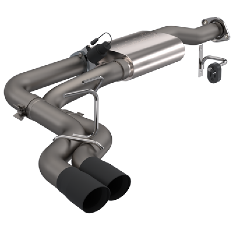 QTP Screamer Cat Back exhaust system for 2015-2020 Ford F-150 featuring black tips and high-quality stainless steel design.