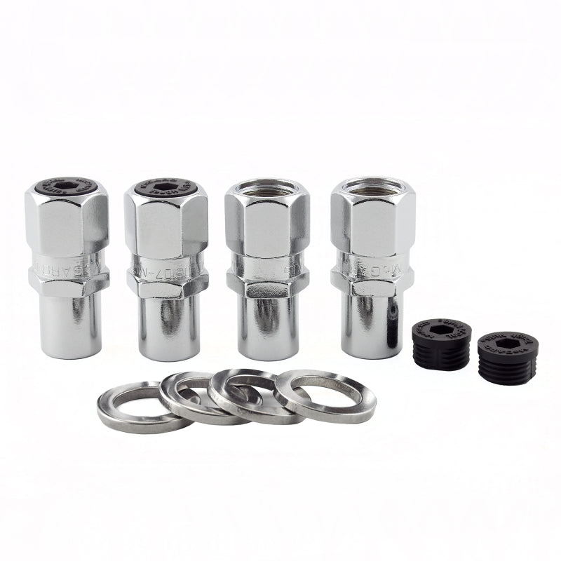 McGard Hex Lug Nut (Drag Racing Reg. Shank) M12X1.5 / 13/16 Hex / 1.86in. Length (4-Pack) - Chrome