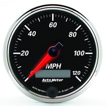 Load image into Gallery viewer, Autometer Designer Black II 3 3/8in 120 MPH In-Dash Speedo w/ LCD ODO