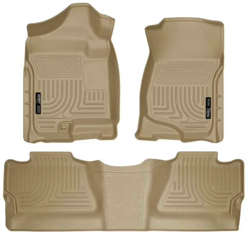 Husky Liners 07-12 Chevy Silverado/GMC Sierra Crew Cab WeatherBeater Combo Tan Floor Liners