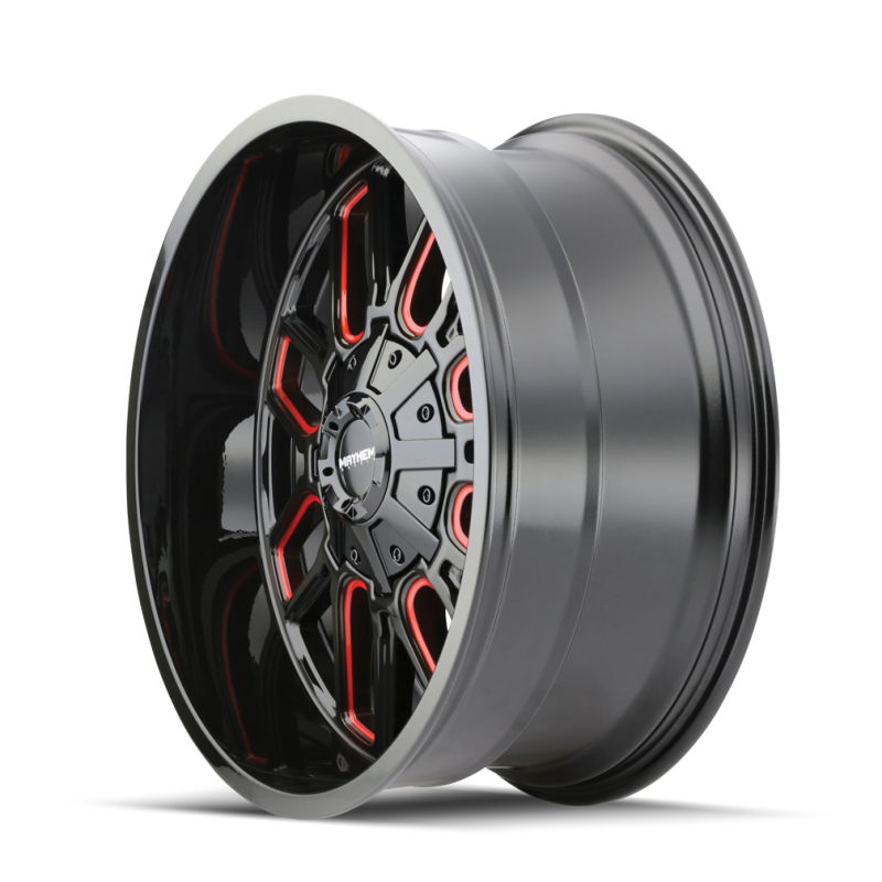 Mayhem 8107 Cogent 20x9 / 8x165.1 BP / 18mm Offset / 130.8mm Hub Black w/ Prism Red Wheel