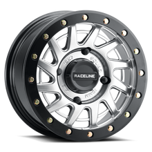 Load image into Gallery viewer, Raceline A12SB Squad 15x7in/4x137 BP/38mm Offset/110.18mm Bore - Silver &amp; Black Ring Beadlock Wheel