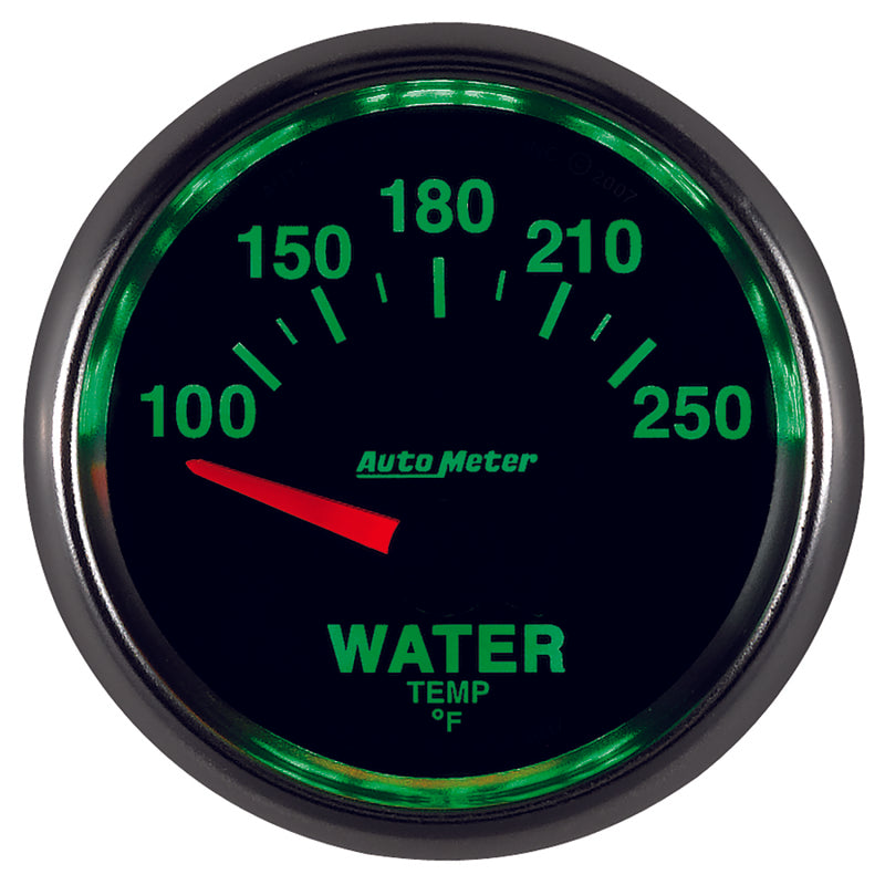 Autometer GS 52mm 100-250 Deg F Short Sweep Electronic Water Temperature Gauge