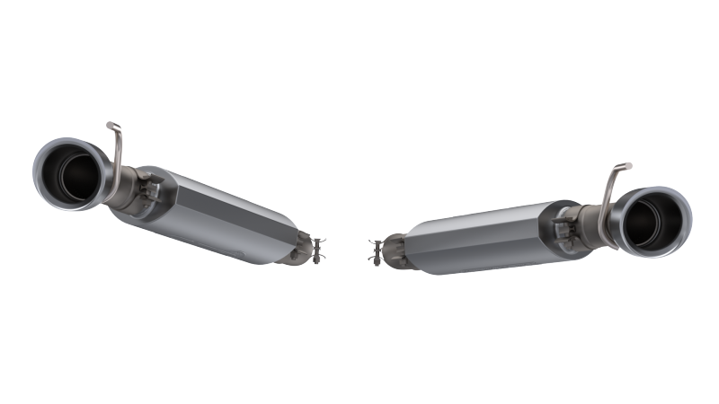 QTP 2016-2024 Chevrolet Camaro SS 6.2L AR3 Dual Tip Axle Back Exhaust system showcasing dual tips and stainless steel construction.