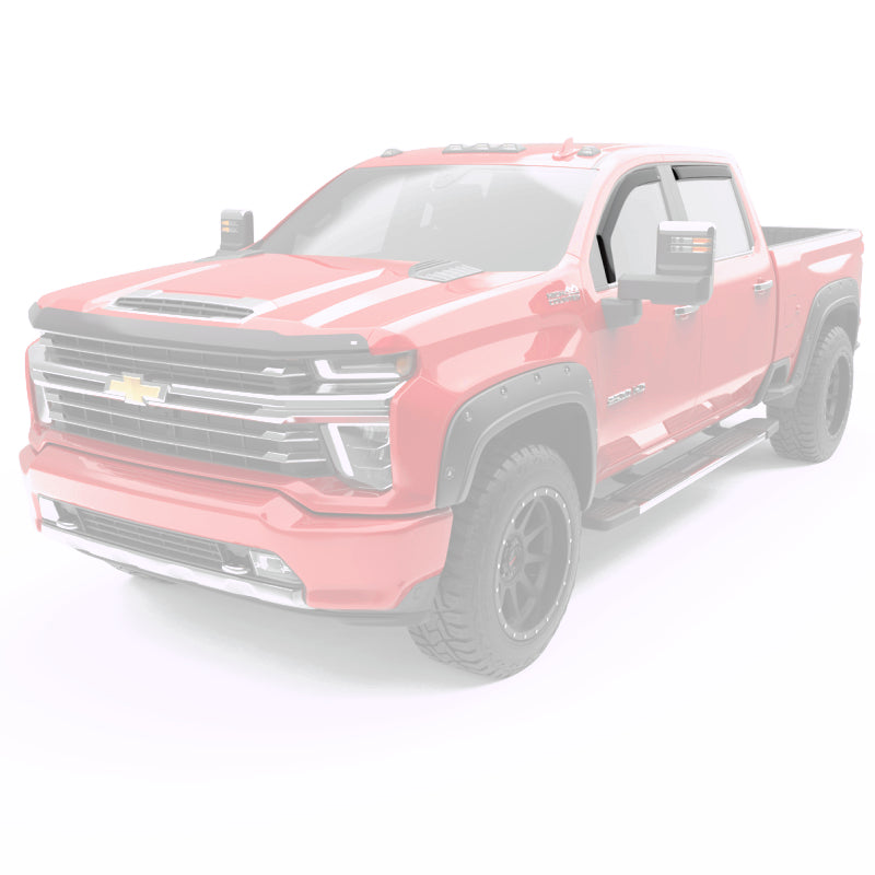 EGR 2019 Chevy 1500 Crew Cab In-Channel Window Visors - Matte Black