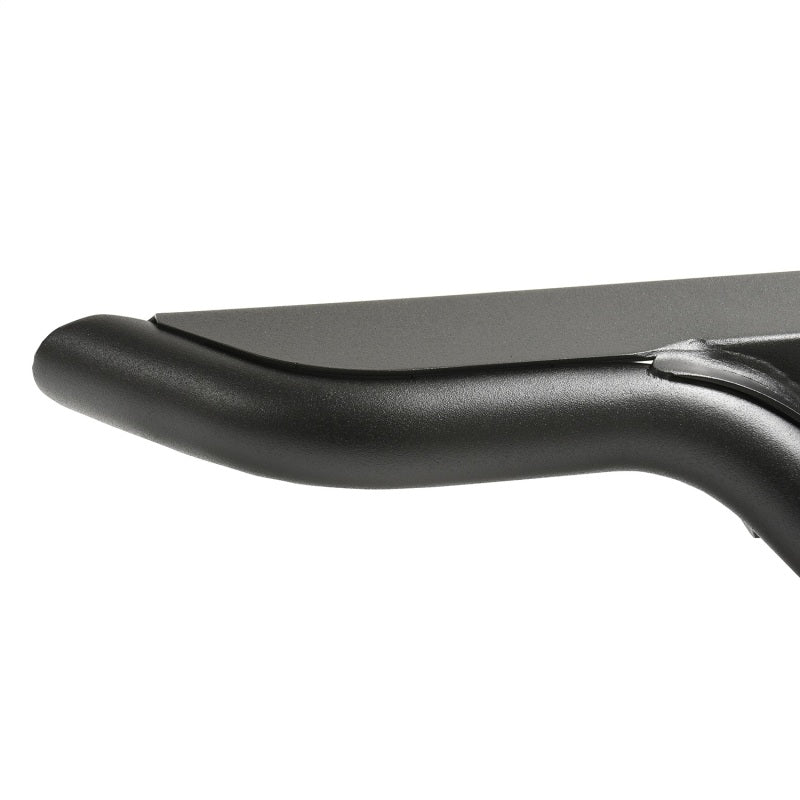 Close-up of Westin Outlaw Nerf Step Bar detailing, showcasing the durable finish and design for Ford F-150 and F-250 models.