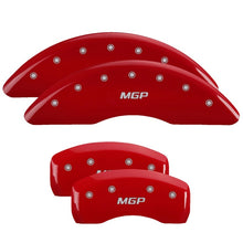 Load image into Gallery viewer, MGP 4 Caliper Covers Engraved Front &amp; Rear Hummer Red finish silver ch