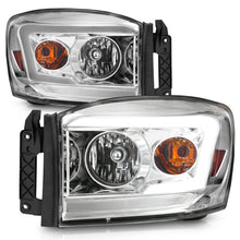 Load image into Gallery viewer, Anzo 06-09 Dodge RAM 1500/2500/3500 Headlights Chrome Housing/Clear Lens (w/ Light Bars)