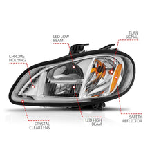 Load image into Gallery viewer, ANZO 2002-2014 Freightliner M2 LED Crystal Headlights Chrome Housing w/ Clear Lens (Pair)