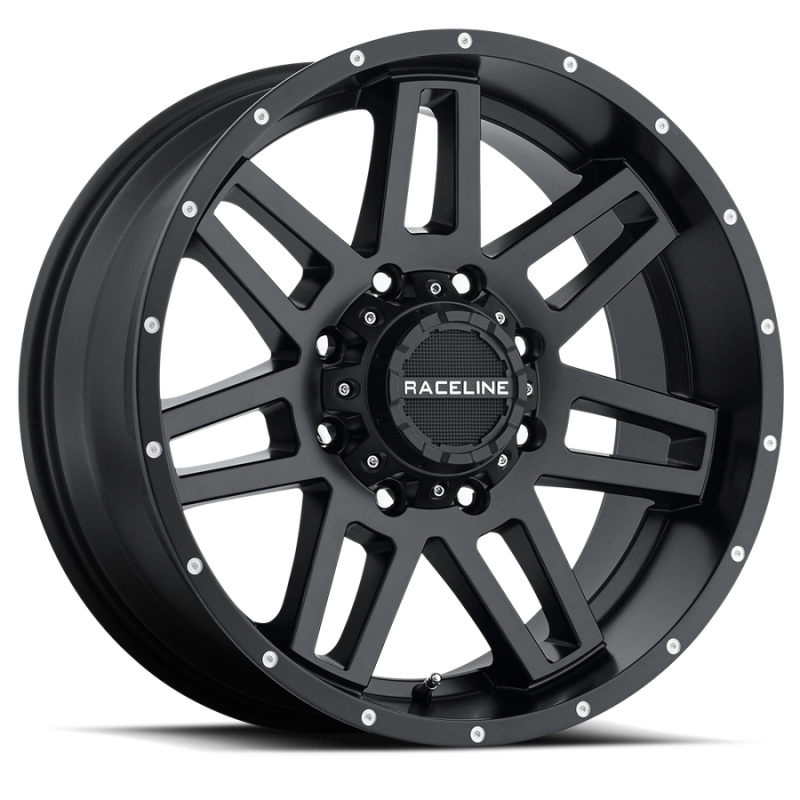 Raceline 931B Injector 17x8.5in / 6x120/6x139.7 BP / 18mm Offset / 78.1mm Bore - Satin Black Wheel