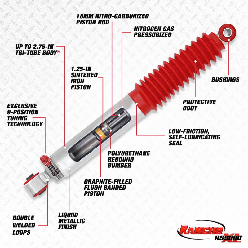 Rancho 93-96 Ford Maverick Front Rancho RS9000XL Shock Absorber EXPORT ONLY