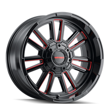 Load image into Gallery viewer, Mayhem 8115 Apollo 20x9 / 8x165.1 BP / 18mm Offset / 125.2mm Hub Black w/ Prism Red Wheel