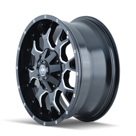 Mayhem 8015 Warrior 20x9 / 5x127 BP / 0mm Offset / 87mm Hub Black w/ Milled Spokes Wheel