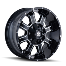 Load image into Gallery viewer, Mayhem 8103 Fierce 17x9 / 5x114.3 BP / 18mm Offset / 87mm Hub Black w/ Milled Spokes Wheel