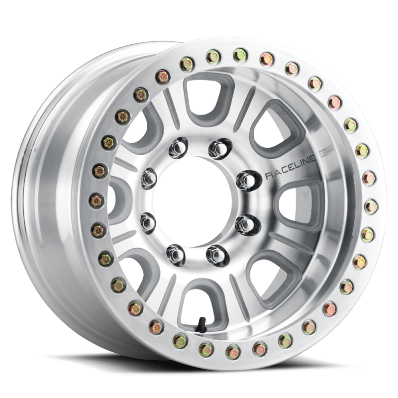 Raceline RT233 Monster 17x9.5in / 5x139.7 BP / -32mm Offset / 107.95mm Bore- Machined Beadlock Wheel