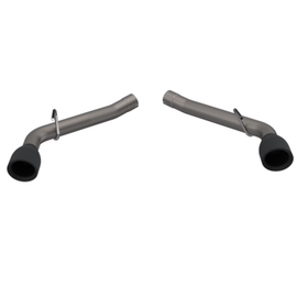 2010-2013 Chevrolet Camaro SS QTP Eliminator Axle Back Exhaust showcasing durable construction and black tips, perfect for enhancing your Camaro's performance.