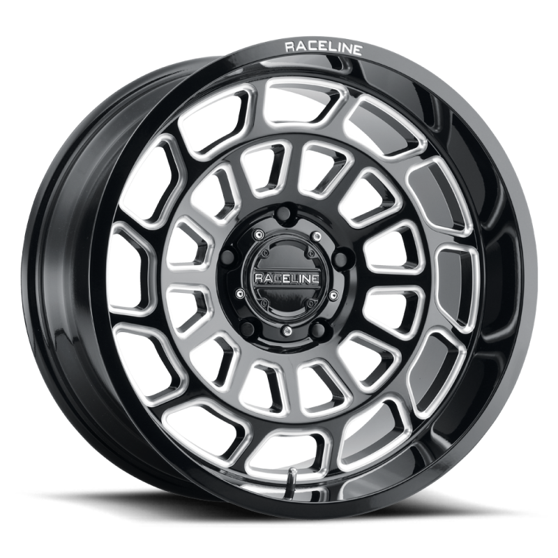 Raceline 955M Warp 20x10in / 6x139.7 BP / -19mm Offset / 106.1mm Bore - Satin Black & Milled Wheel