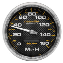 Load image into Gallery viewer, Autometer Carbon Fiber Series 5-inch 160 MPH Elec. Programmable Speedometer