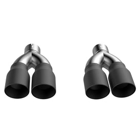 QTP Quad Tip Adapter for Dodge Challenger 5.7L, features a polished finish with dual exhaust tips for enhanced performance.