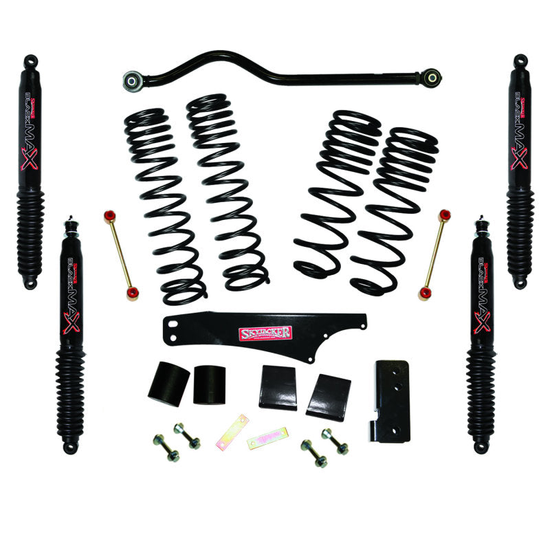 Skyjacker 2007-2018 Jeep Wrangler JK 2 Door 4WD Long Travel 3.5in-4in Lift Kit w/Black Max Shocks