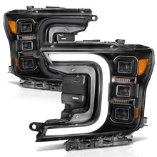 Load image into Gallery viewer, ANZO 18-20 Ford F-150 Full Led Projector Smoke Bar Style Headlights Black Amber