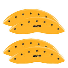 Load image into Gallery viewer, MGP 4 Caliper Covers Engraved Front &amp; Rear MGP Yellow finish black ch