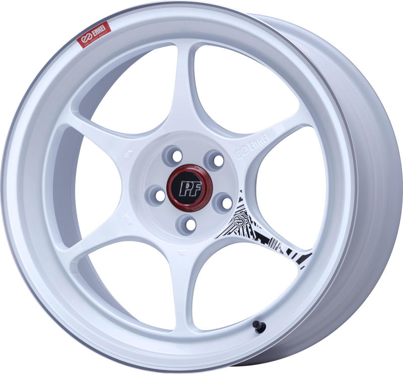 Enkei PF06 18x8in 5x100 BP 45mm Offset 75mm Bore White Machined Wheel