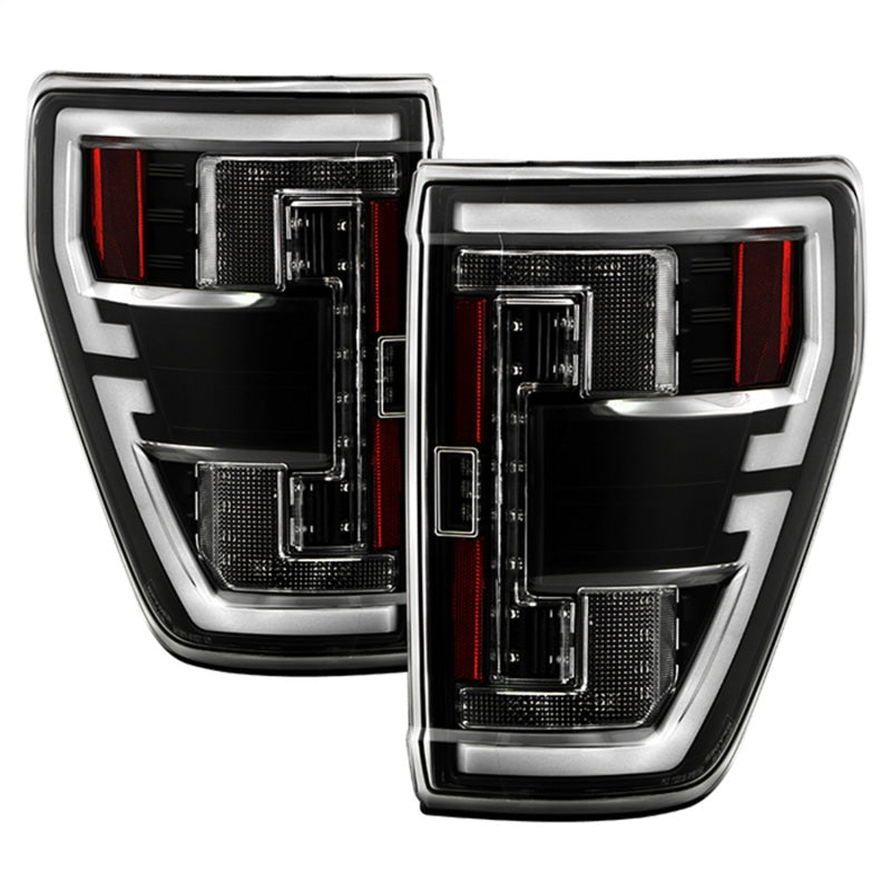 Spyder 21-23 Ford F150 (Factory Halogen) Light Bar LED Tail Lights - Black (ALT-YD-FF15021HAL-BK)