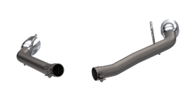 QTP Eliminator Axle Back Exhaust for 2010-2013 Chevrolet Camaro SS, showcasing durable construction with a modern finish.