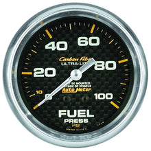 Load image into Gallery viewer, Autometer Carbon Fiber 66.7mm 0-15 PSI W/O ISO Fuel Pressure Gauge