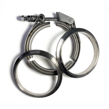 Load image into Gallery viewer, Ticon Industries 3in Titanium V-Band Clamp Assembly - Quick Release (w/Female &amp; Male Flange)