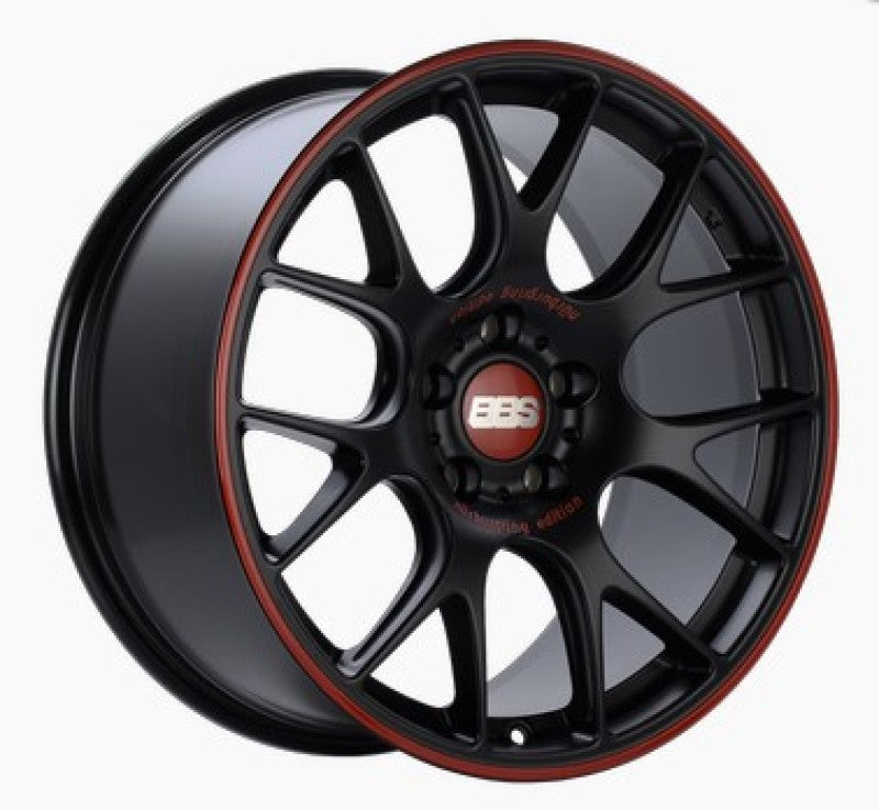 BBS CH-R Nurburgring Edition 19x8.5 5x120 ET32 Satin Black/Red Lip Wheel - 82mm PFS/Clip Req.