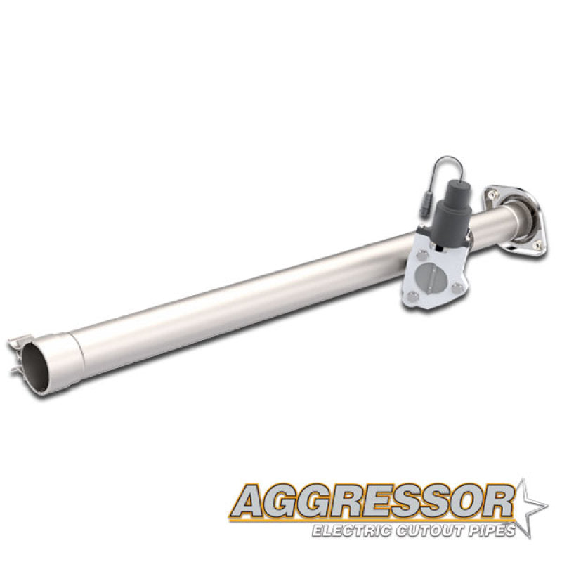 Stylish QTP Aggressor Cutout Pipe designed for 2015-2020 Ford F-150, showcasing advanced electric cutout functionality.